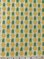 Golden Yellow Pineapples on White – Quilt Fabric – Fat Quarter