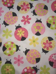 ladybug pink green fun silky fabric knit 20 by 9 inch 1pc new
