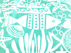 Outdoor Fish Sea Life Print Decorative Richloom Fabric Teal By The Yard