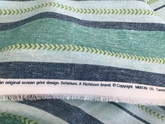 Richloom Outdoor Striped Fabric with Green Blue Weekender Lagoon by The Yard