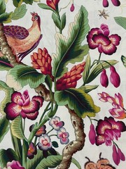 CHARLES BURGER CURTAIN FABRIC DESIGN Phesans 5.2 METRES PEONY 100% LINEN