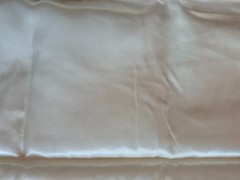 CREAM SOLID SHINY POLYESTER FABRIC NO STRETCH SEMI SHEER 35X44 INCHES
