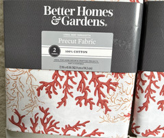 2 Better Homes & Gardens 100% Cotton CORAL REEF TERRACOTTA Fabric 2 Yards Each