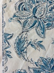 Richloom blue and ivory floral home decor fabric 2 pieces each is 59″ x 55″w