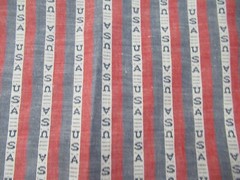 Patriotic Fabric Red White Blue Cotton Fabric Says USA Fabric SBTY BY 44″