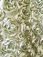 Paige SAGE 3D Floral Polyester Satin Rosette Fabric by the Yard – 10028