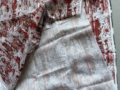 Halloween Spider Web Blood Splatter Fabric 20×56 White Red Satin Look