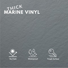 Durable Marine Vinyl Fabric – 1 Yard Cut 36×54” Grey Faux Leather Upholstery