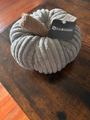 Pd Home & Garden Grey Corduroy Fabric Decorative Pumpkin 8 available-price for o