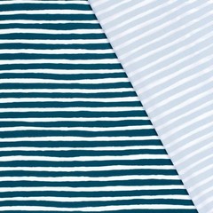 Swimwear Jersey Recycled Fabric Material STRIPES NAVY