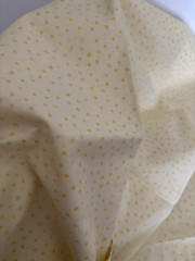 1.3Yd 45X47″ Vtg Yellow Sparkle Mini POLKA DOT Cotton Quilt Fabric Touch Glitter