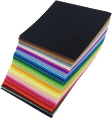 42Pcs Felt Fabric Sheet 4″X4″ Assorted Color DIY Craft Squares Nonwoven 1Mm Thic