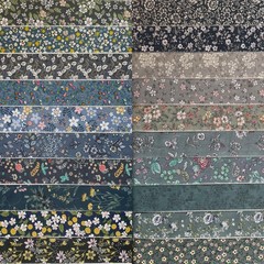 40 PCS Floral Jelly Roll Fabric Cotton PreCut Strips 2.5×44 Inch For Quilting