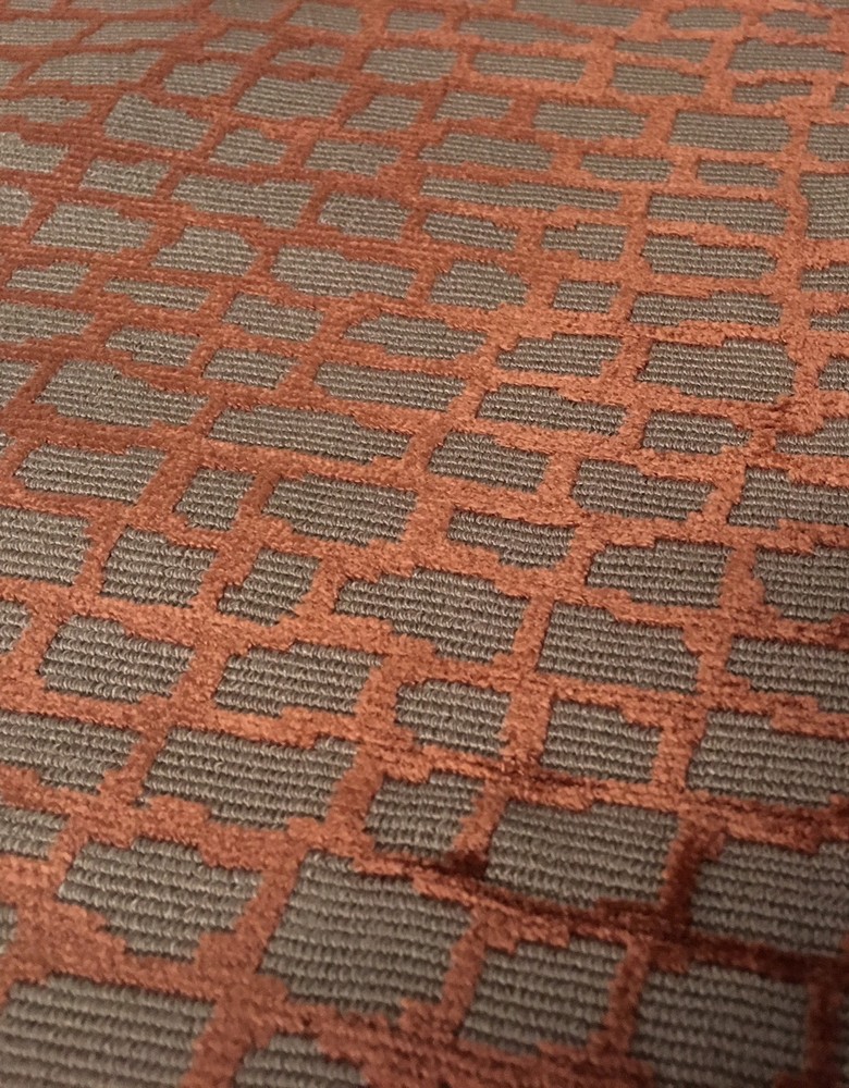 Zimmer & Rohde Epingle Crackle Velvet Upholstery Fabric- Raku / Spice 0.50 yd