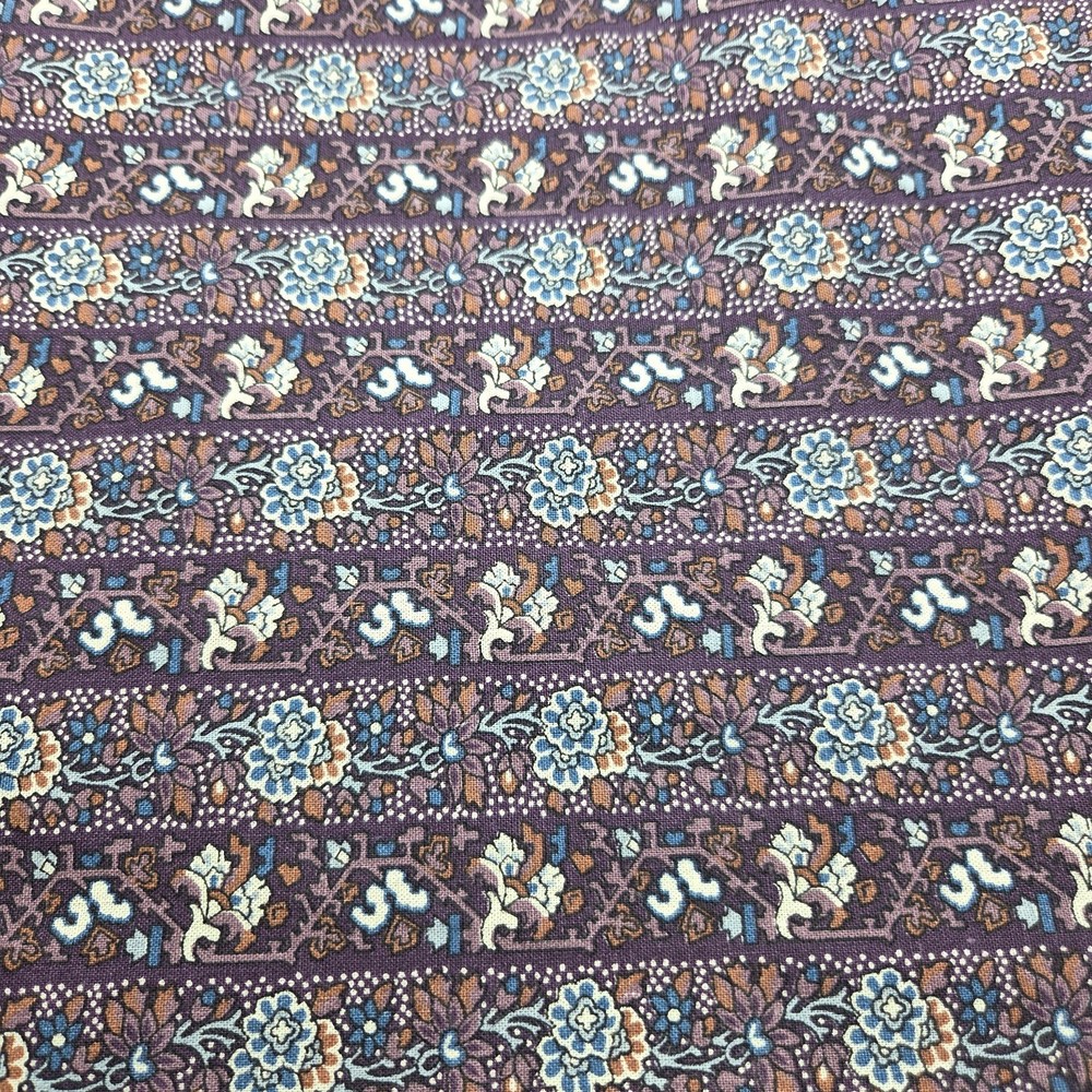 Fabric Country Fabric Piece ~42″ X ~35″ Floral Design Purple Blue Hippie Boho