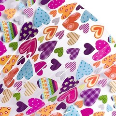 ONEART | Printed TPU Jelly Faux Leather 12 x 53 inches Colorful Heart