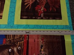 Farm Animals Panel FreeSpirit Lamb Rooster Horse Bull Pig Donkey Lime