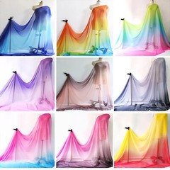 Ombre Chiffon 58” Wide 30D Gradient Chiffon Sheer Fabric Dancing Scarf Wedding