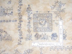 Quilt Garden Printed Stitches Flower Floral Fabric 24″ Panel Cotton 44″W