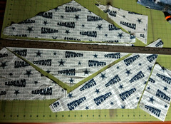 NFL DALLAS COWBOYS SCRAPS 100% COTTON FABRIC 6 PIECES + SOLD AS IS