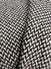 $30 for 2 Yards,Black/white 60%Wool Coating Italian fabric, Small Herringbone #9