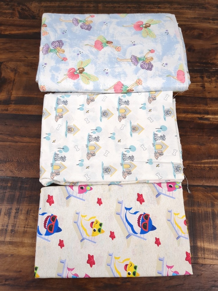 Lot of Fabric, Kid Characters, Fairies, sharks, lady and the tramp, 2lb