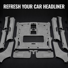 Headliner Fabric 108″ L x 60″ W Foam Backing for Car Truck RV SUV Boat Gray