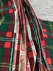 Heavy Canvas Flannel Green Red Yellow White Plaid 5Y x44″W VTG Concord Fabric