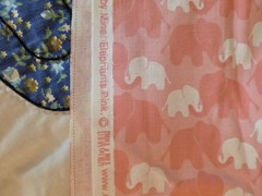 Pink/White Elephant Animal Print Fabric Piece, Animals theme