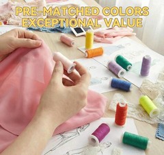 All Purpose Sewing Thread, Lemonfilter 100 100 Colors, Multicolor + 100 Pcs