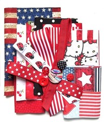 Red White & Blue Fabric 20 Items 100% Cotton Fabric Junk Journals Quilting #JY4