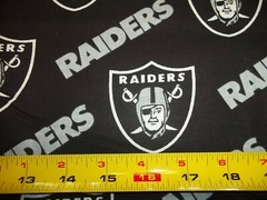 LAS VEGAS RAIDERS NFL DESIGN 100% COTTON 1/2 YARD PIECE BRAND NEW BLACK
