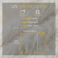 Fluffy White Faux Fur Fabric 1 Yard | 36″x60″ Shaggy Material for DIY Pet Beds,
