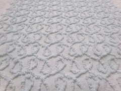 Curly Loops Vintage Chenille Bedspread Fabric, Texturized Blue, 18×12″