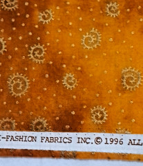 Hi-Fashion Fabric Patrick Lose 1996 Vtge Orange Metallic Accents 3 1/3 Yds