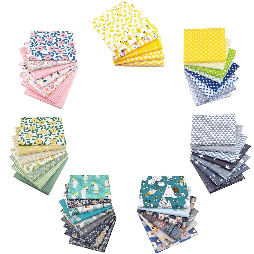 50pcs 100% Cotton Fabric Bundle 10″ x 10″ PreCut Fat Squares Sheets Printed F…