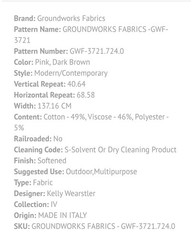 Groundworks Kelly Wearstler Post Velvet Cinnabar Fabric Lot