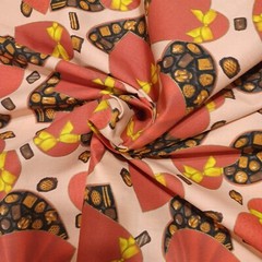 FQ (18″ x 22) Valentines Cotton Fabric Chocolate Candy Box Cranston 2008