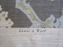 Lewis & Wood Damascus Dreams 34″ t fold Linen Blend Fabric Print Bronze Colorway