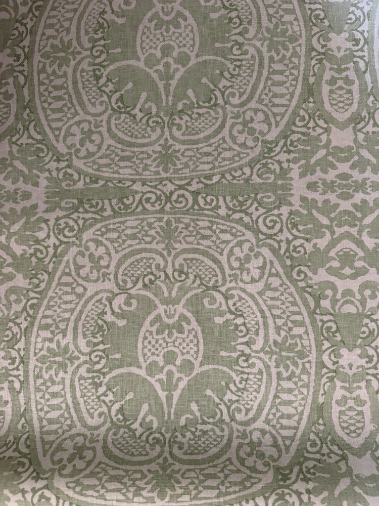 Quadrille Veneto Neutral Soft French Green Fabric 302200B-04 2 6/8 Yards