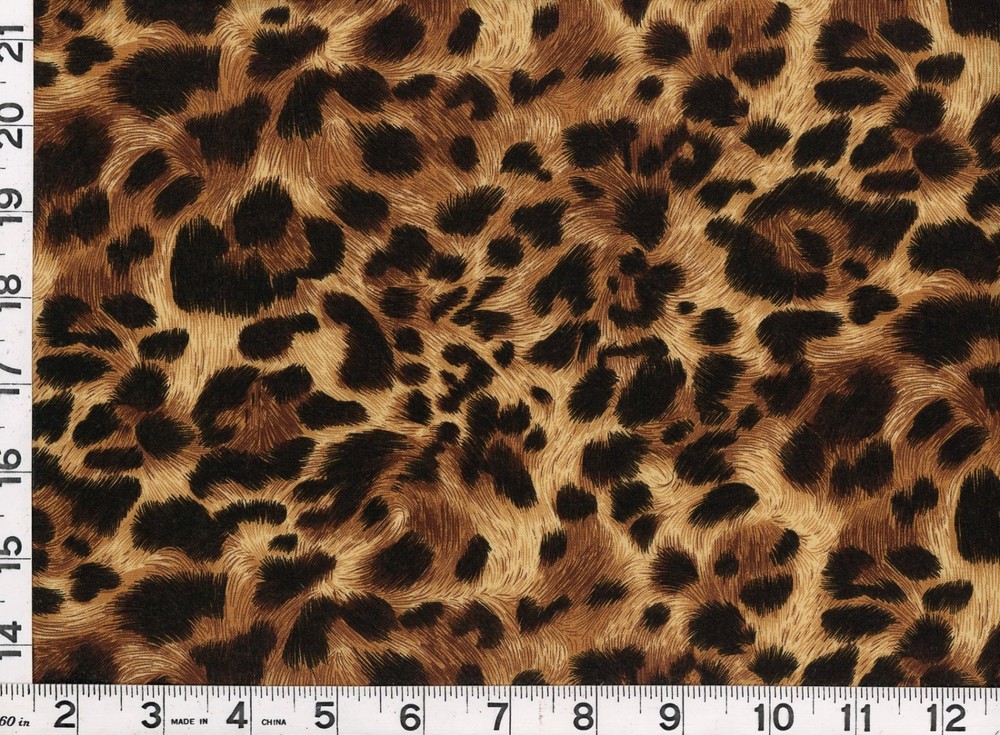 Big Black, Brown & Tan Leopard Quilting & Sewing Fabric by the Yard #899