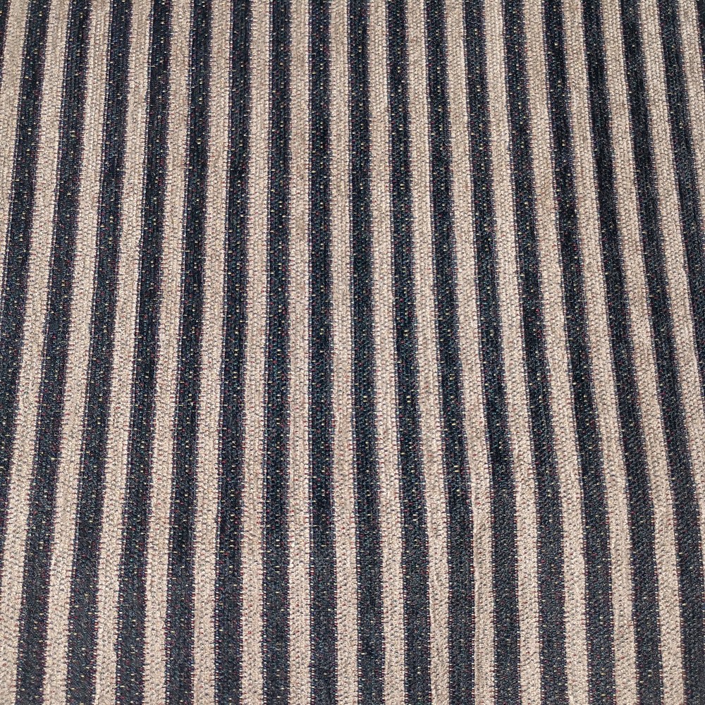 Vintage Woven Tapestry Upholstery Fabric 10 Yards Black Striped Chenille Velour