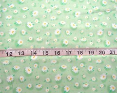 1 yd Cotton Fabric “DooDads” by Paintbrush Studio, Green with Daisies