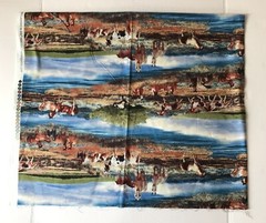 Nancy Glazier Fabric Mustang Meadows Wild Horses Water Mountains 1 Yard