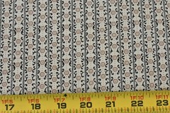 20″ Long, Vintage, Brown & Black Floral Stripes on Tan, Fabric Traditions, V05
