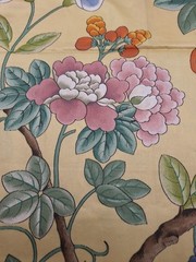 3 yd Kaufmann Large Floral Fabric Cotton Upholstery Weight 55 inches wide Yellow