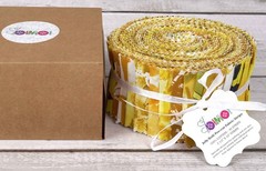 Yellow Floral Artistic 100% Cotton Precut Fabric Strips Jelly Roll Pad Bundles