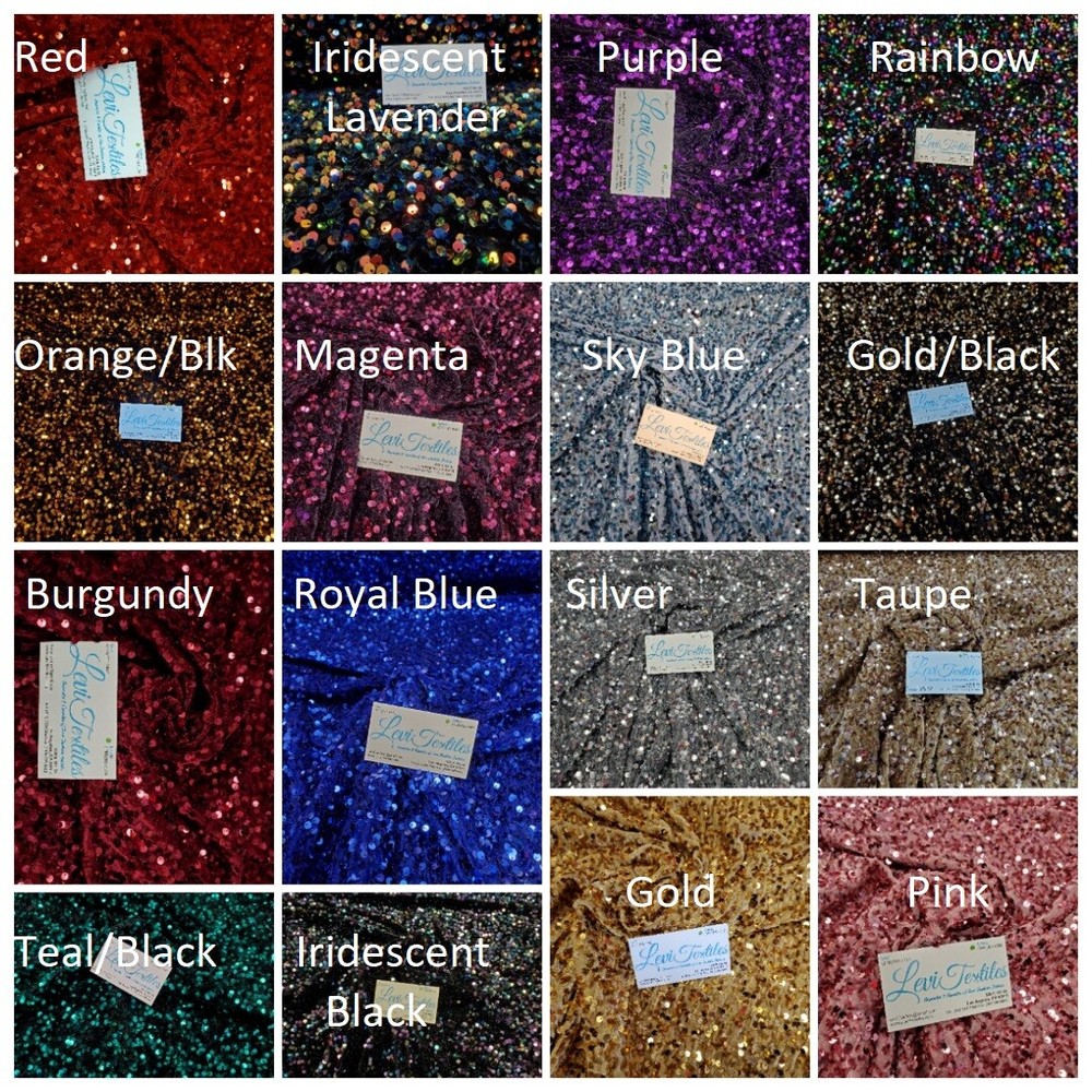 Stretch Velvet with Luxury 5mm Shiny Sequins all over 2-way stretch 58/60” – 15+