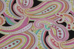 7 Yards Pink Brown Paisley Floral Fabric 100% Cotton 43×252″