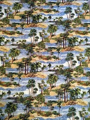WILD PALMS Fabric by ANITA PHILLIPS for WILMINGTON 2 Yards x 44″ Island Ocean